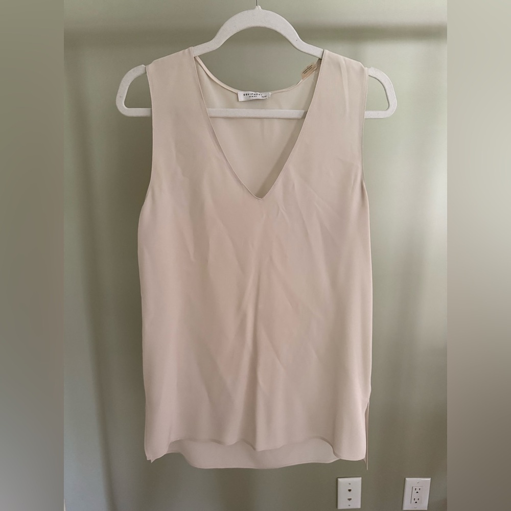 Equipment Cream V-Neck Tank Top